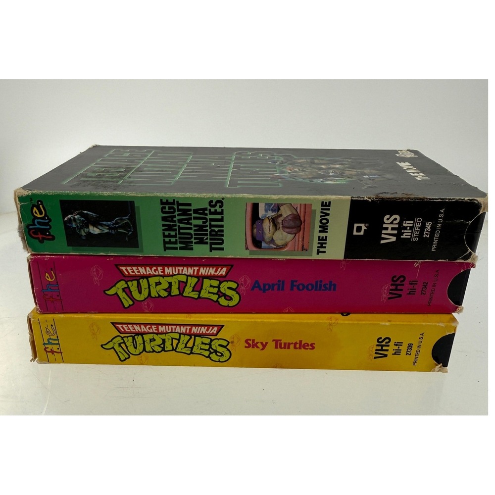 VTG TMNT VHS Lot 3 Teenage Mutant Ninja Turtles Burger King Sky Turtles Movie